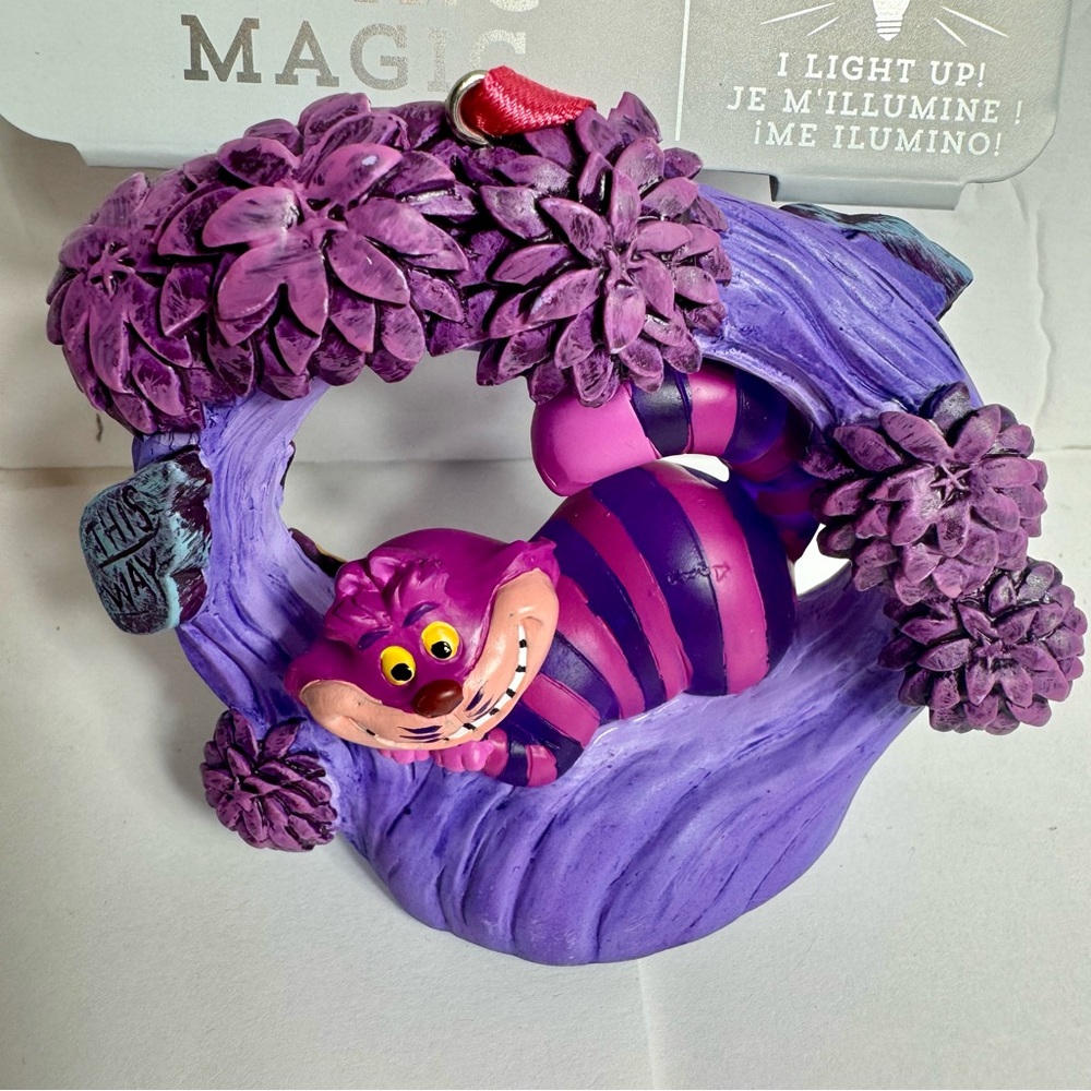 NWT. Disney Cheshire Cat Light-Up Living Magic Sketchbook Ornament - Picture 2 of 11